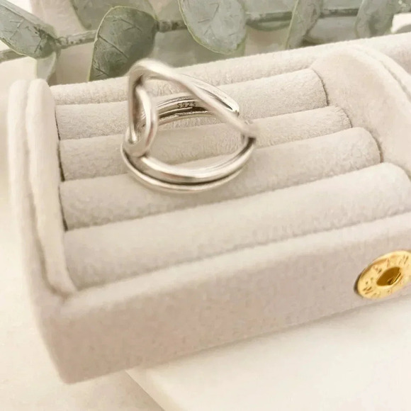 925 Sterling Silver Big Knot Statement Ring Dainty Adjustable Ring Twist Ring - Picture 10 of 10